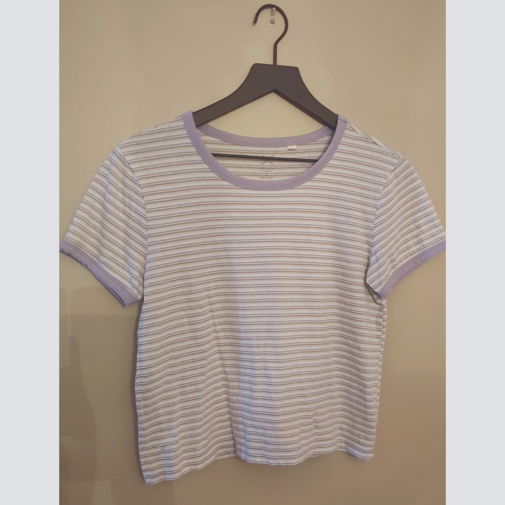 Purple& Green Striped T-shirt